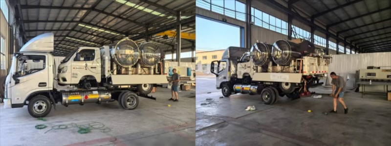 诸城尖峰机械双锅并联高压杀菌锅正式交付重庆客户